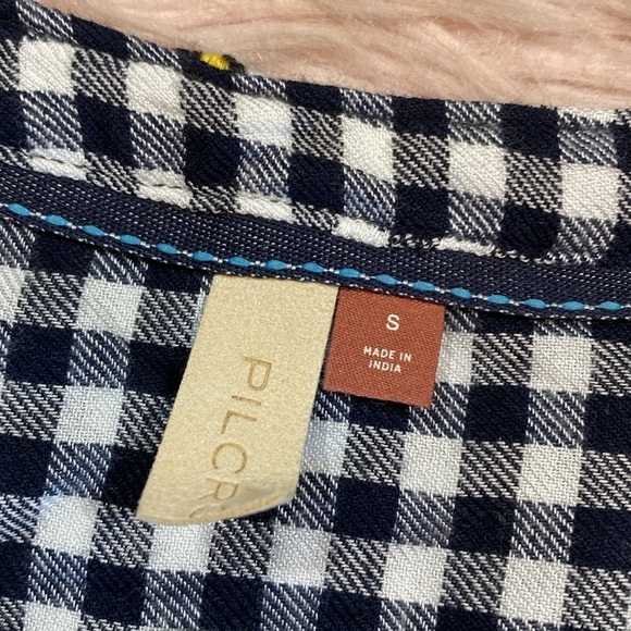 Anthropologie Pilcro Embroidered Gingham Button Down sz S - Picture 3 of 11